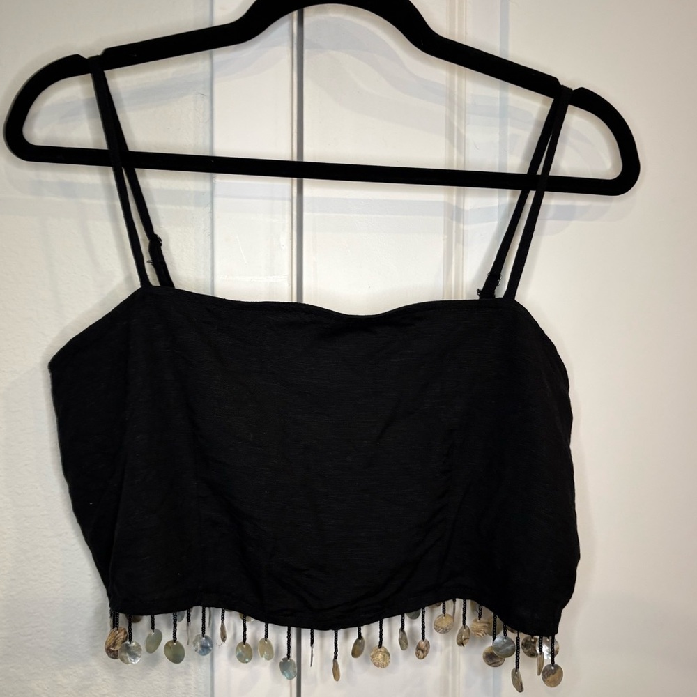 Jason Wu Black Embellished Crop Camisole